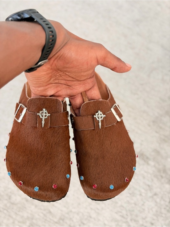 Last Disciple Brown Studded Clogs